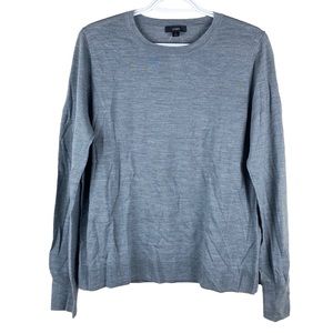 NWT J Crew Gray 100% Merino Wool Sweater Size L